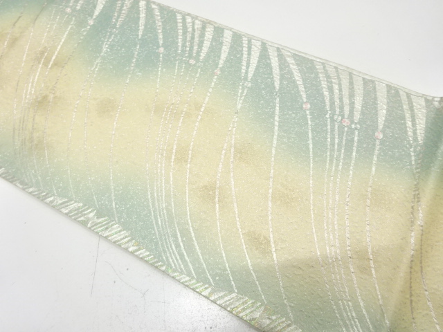 JAPANESE KIMONO / FUKURO OBI / SILK / BOKASHI / WOVEN ABSTRACT STRIPE